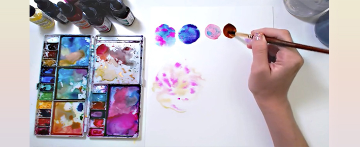 Mix the colors on your palette - Pleasant Acrylic